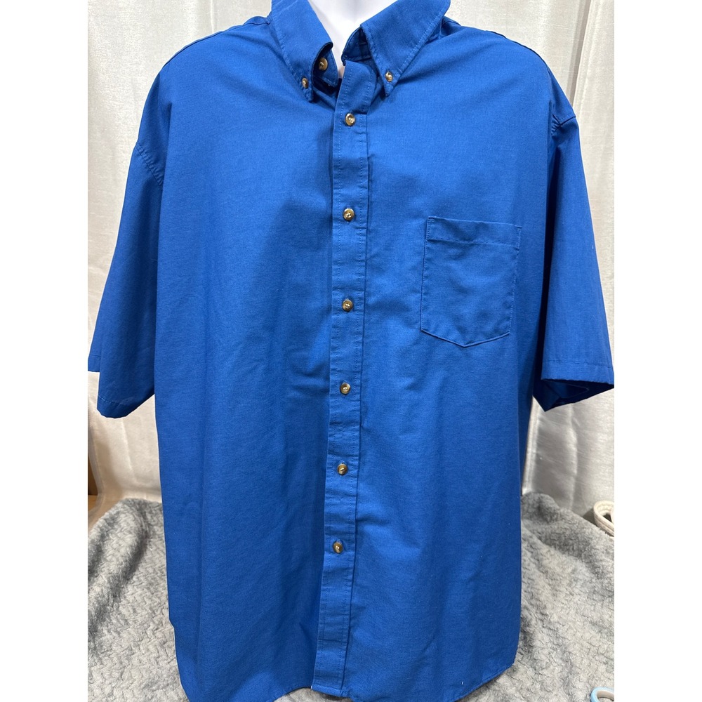 Red Kap Mens Royal Blue Short Sleeve Button Down Work‎ Shirt SP80RB4 3XL-SS